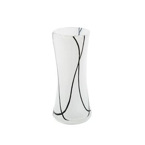 Murano Style Black and White Venetian Art Glass Vase