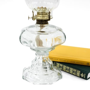 Crisa Pressed Glass Kerosene Oil Lamp Chimney Included