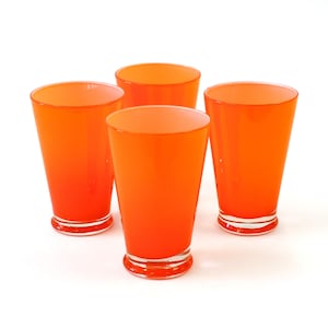 MCM Orange Blown Glass Tumblers Set of 4