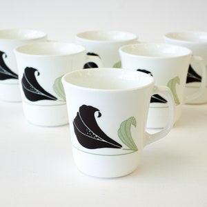 Corning Ware Black Orchid Deco Mugs Set of 4 and 6