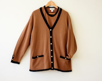 Vintage Camel Lambswool 2 Piece Sweater Set