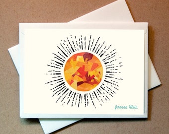 Quni Brand Sun Personalized Note Card (25 cards and envelopes)