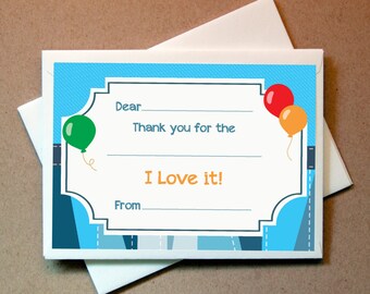 Quni Brand Boys Birthday Thank You Cards (20 cards and envelopes)
