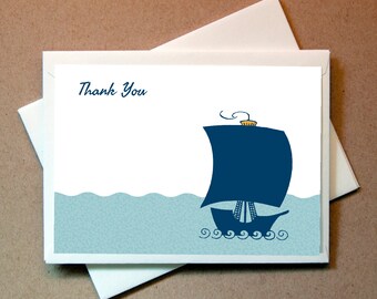 Quni Brand Ship Thank You Cards (24 cards and envelopes)