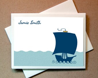 Quni Brand Ship Personalized Note Card (15 cards and envelopes)