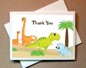 Quni Brand Dinosaur Thank You Cards (24 cards and envelopes)