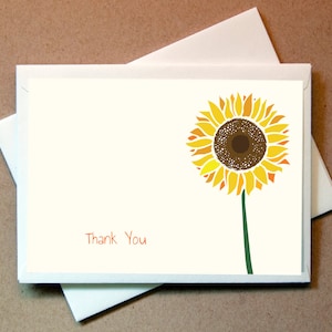 Quni Brand Sunflower Thank You Cards 24 cards and envelopes image 1