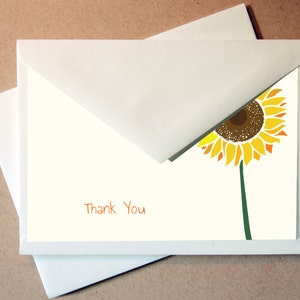 Quni Brand Sunflower Thank You Cards 24 cards and envelopes image 2