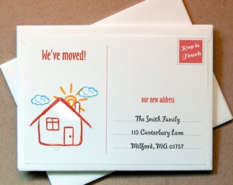 Quni Brand We've Moved Cards Personalized (25 cards and envelopes)