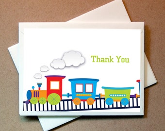 Quni Brand Choo Choo Train Thank You Cards (24 cards and envelopes)