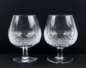 Waterford Colleen Vintage Crystal - Large - Brandy Snifters - Short Stem - Set of 2 - Hand Made - Old Mark - Super Condition - Rarely Used