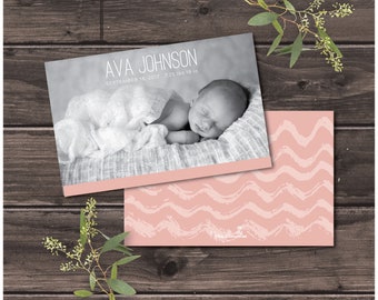 Personalized Baby Announcement Digital Art File or Printed Invitation