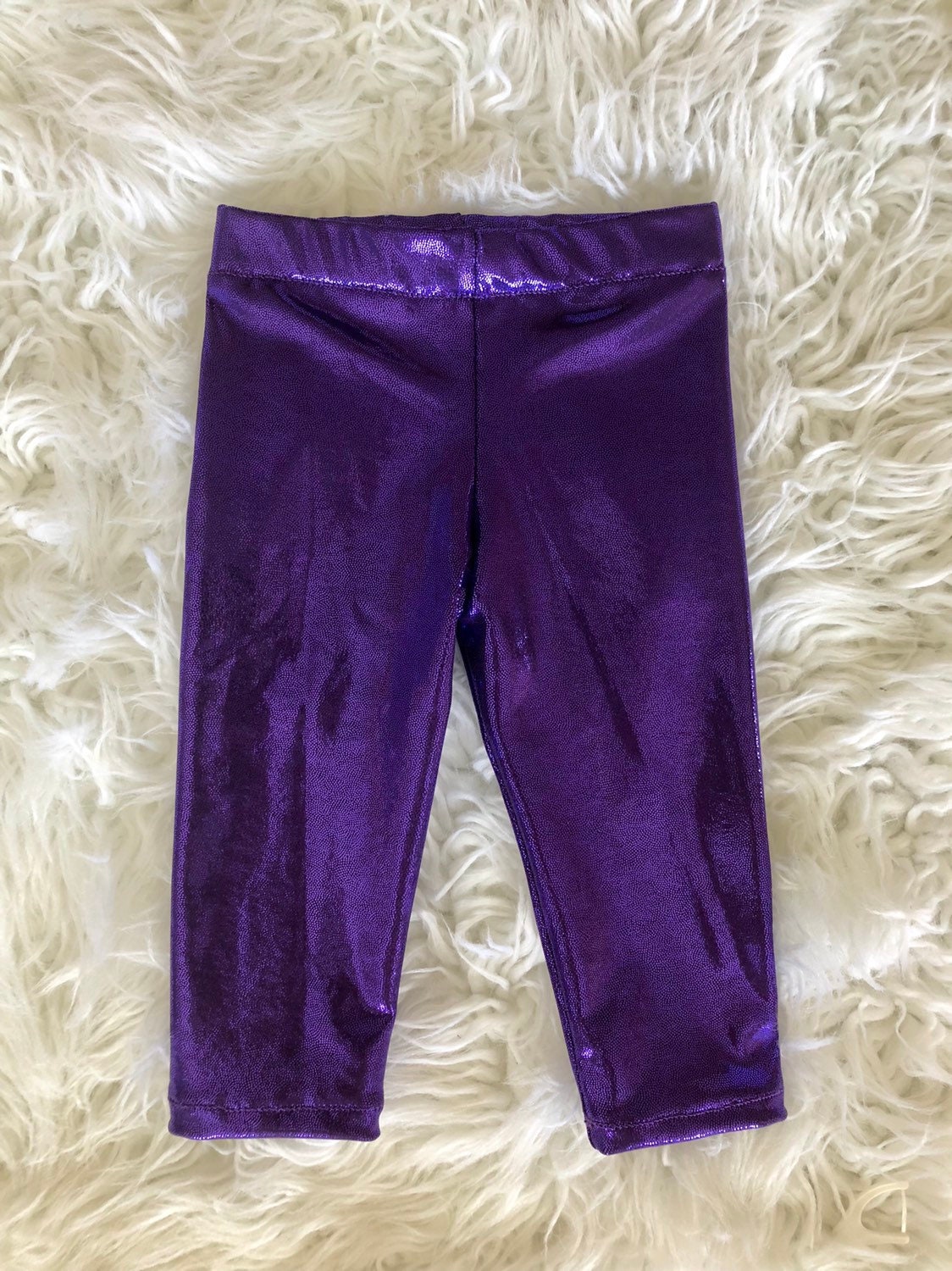 Purple Metallic Leggings for baby big girls Etsy