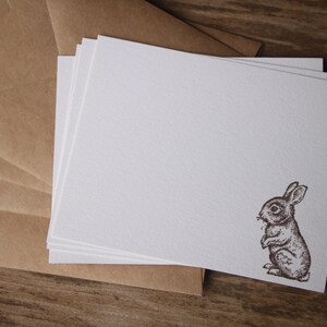 Bunny Note Cards, Bunny Stationery, Rabbit Note Cards, Rabbit Stationery, Stamped Stationery, Vintage Bunny, Note Writing, Stationery Set