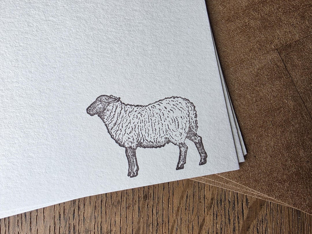 Lamb Note Card, Sheep Stationery, Letter Writing Set, Stamped ...