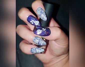 Purple Rose Reusable Nails