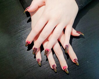 Sunrise Ombre Watermarble Nails