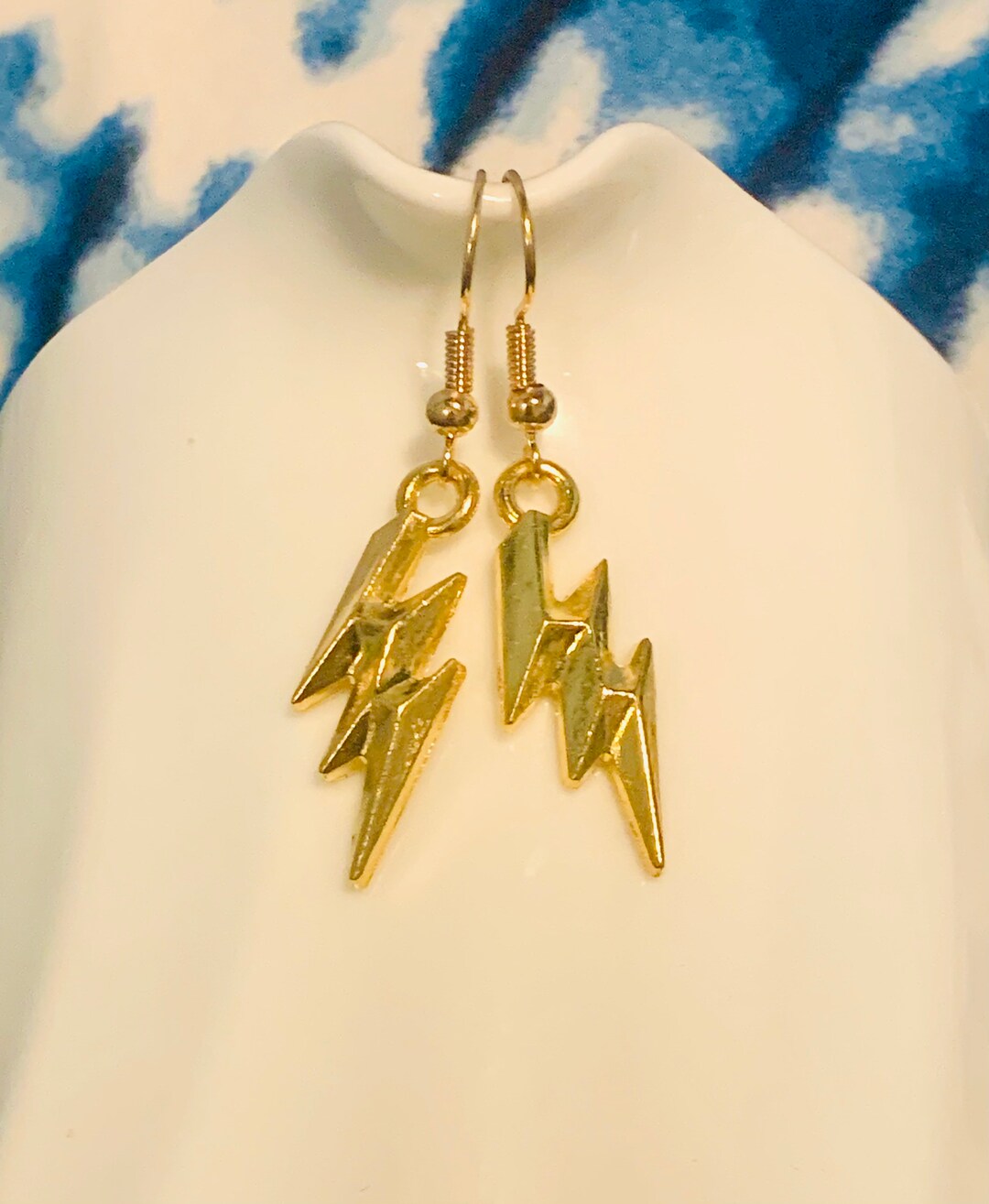 Lightning Bolt Earrings, Lightning Earrings, Gold Lightning Bolt