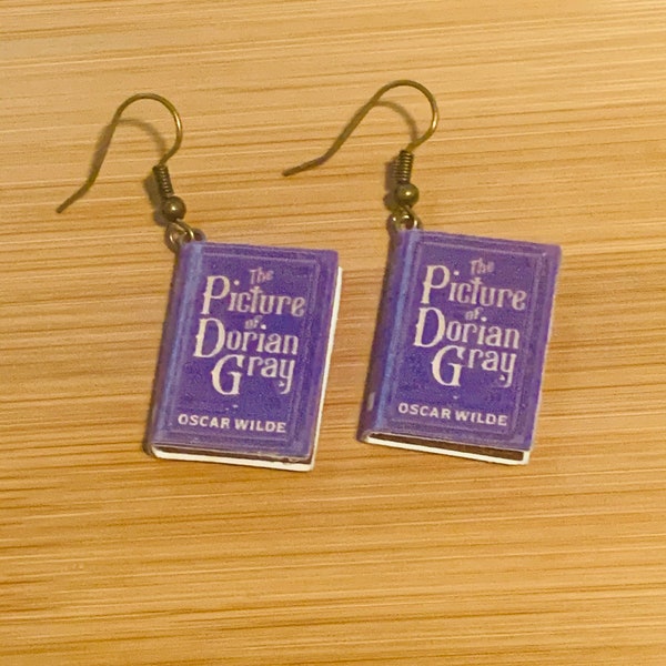 Book Earrings, The Picture of Dorian Gray, Dorian Gray Earrings, Oscar Wilde, Oscar Wilde Earrings, Book Charm Earrings