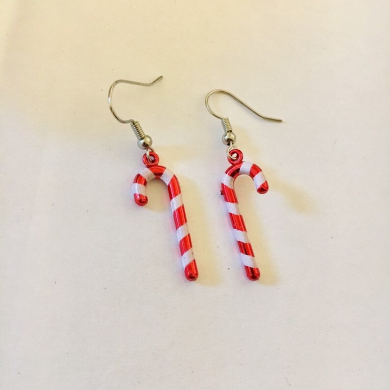 Candy Cane Earrings Christmas Earrings Holiday Earrings Etsy