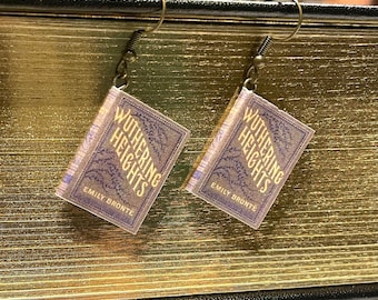 Book Charm Earrings, Wuthering Heights Earrings, Wuthering Heights, Classic Literature Earrings