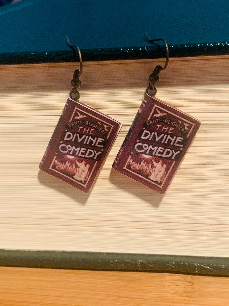 Dante Alighieri Book Earrings Book Charm Earrings Divine Comedy Earrings The Divine Comedy