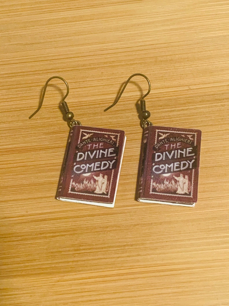 Dante Alighieri Book Earrings Book Charm Earrings Divine Comedy Earrings The Divine Comedy