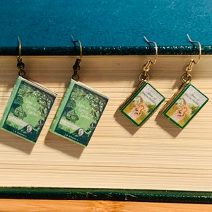 Book Earrings, Anne of Green Gables, Anne of Green Gables Earrings, Lucy Maud Montgomery, Book Charm Earrings