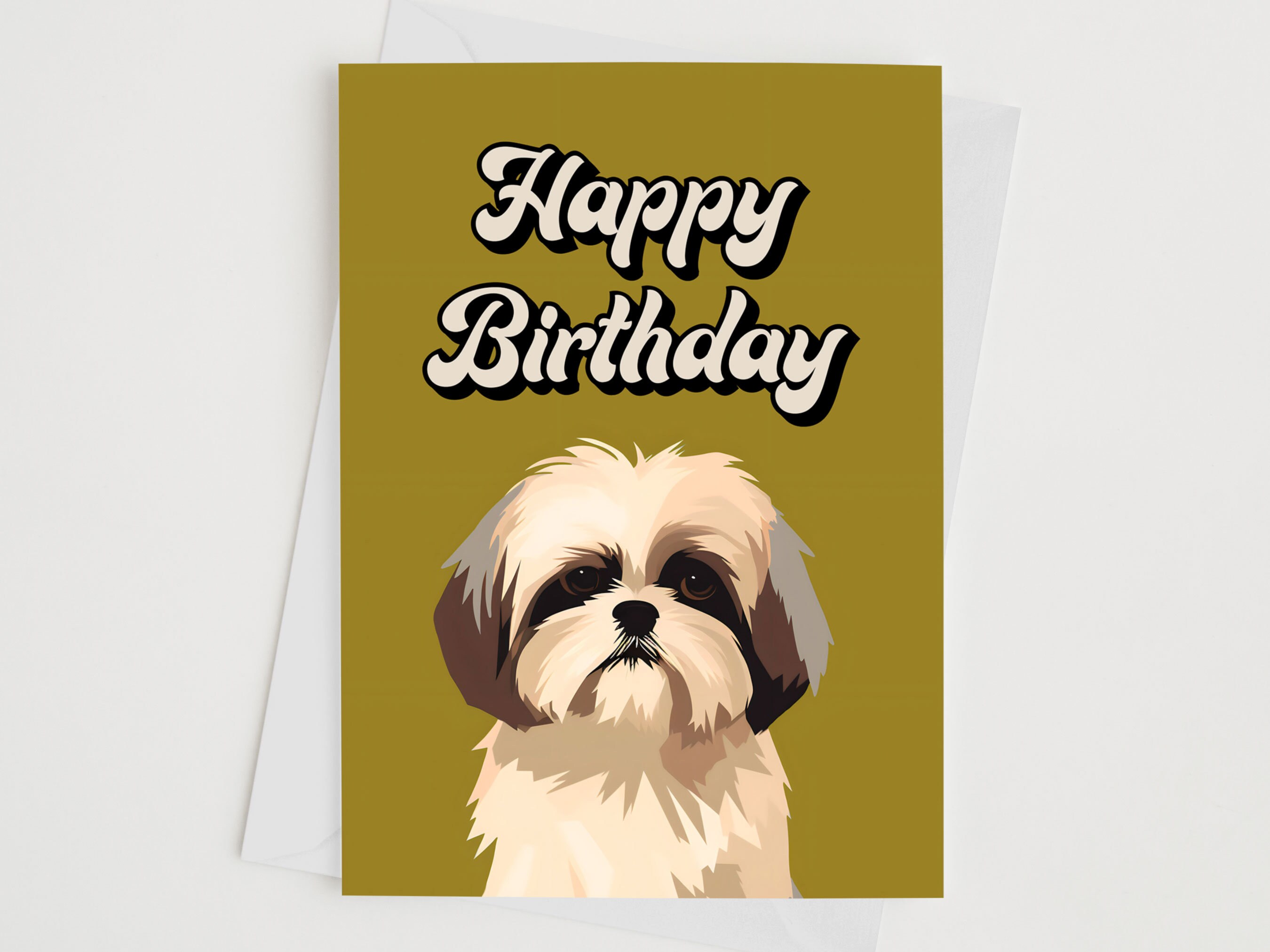 Shih Tzu Birthday Card Printable Dog Birthday Card Shih Tzu Puppy...