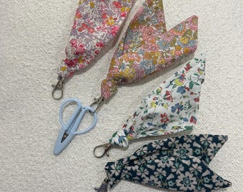 Sleutelhanger keperstoftas van Liberty-stof 6"