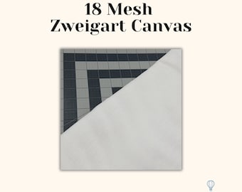 Zweigart 18 Mesh Needlepoint Canvas Orange Line