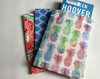 Stoffen boekhoes, boekhoes voor boeken, omslag voor paperbacks, boekbeschermer katoen, boekhoes preppy, Grand Millennial boekomslag