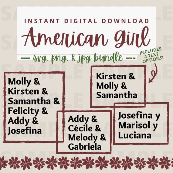 American Girl Logo Bundle Svg Png Jpg File Instant Download | Etsy