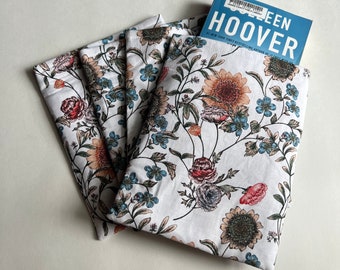 Stoff Buchhülle, Buchhülle für Bücher, Hülle für Taschenbücher, Buchschutz Baumwolle, Buchhülle Botanisch, Floral Grün Daumen Buchhülle