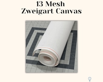 Zweigart 13 Mesh Needlepoint Canvas Orange Line