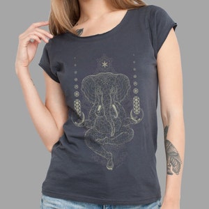 Ganesh Women Shirt - GANESCHER - Hindu T-shirt, Psychedelic Visionary Graphic Tee, Sacred Geometry, Flower of Life, Yoga Shirt FOR HER.