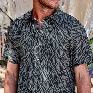 Half Sleeve Button Up Shirt, Mens button up shirt, mens button down shirt, short sleeve button down for men, mens linen shirt.