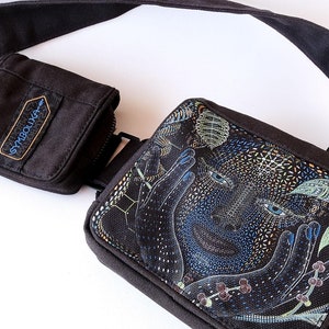 Canvas Belt Bag: Burning Man Festival Utility Belt with Symbolika Print