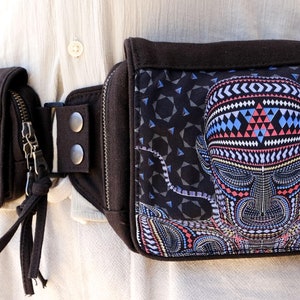 Canvas Festival Belt Bag: Psychedelic Burning Man Hip Pack