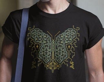 Shipibo Butterfly Men T-Shirt - Made to order - Choice of Colours