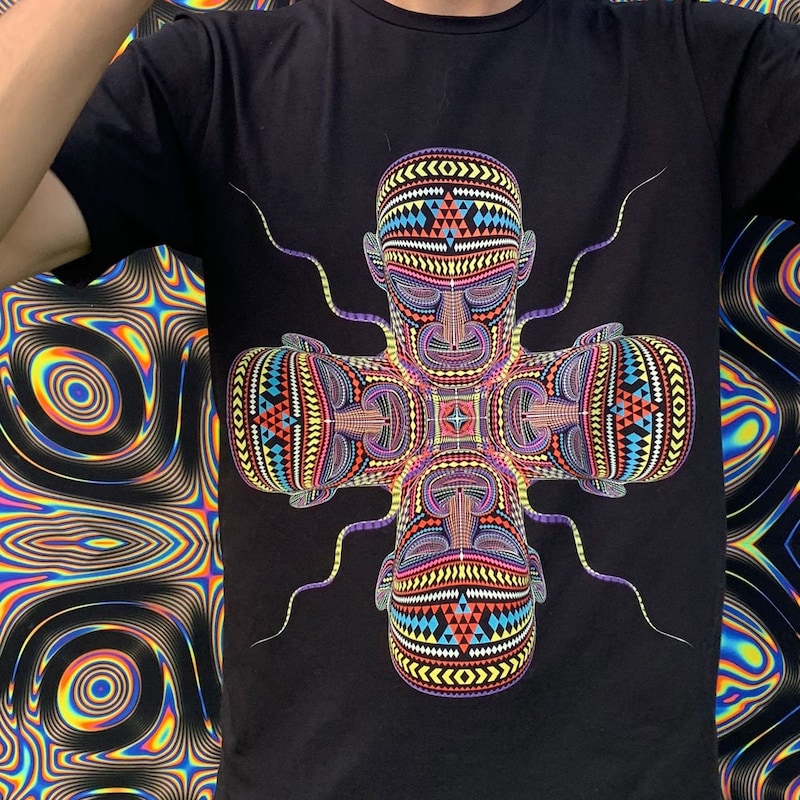 Psychedelic Print Men's Golf Shirts
