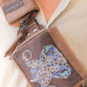 Ganescher Belt Bag: Canvas Festival Belt with Black Light Design