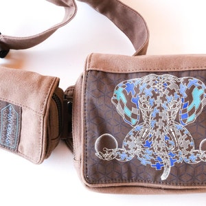 Ganesha Canvas Belt Bag: Modular Festival Hip Pouch