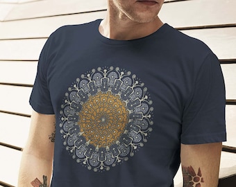 Psychedelic Mushroom Mandala T-Shirt: Organic Cotton Spiritual Clothing