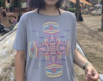 Heilige Geometrie T-Shirt: UV Glow Meditation Shirt