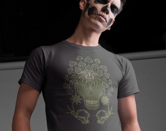 Skeleton Shirt, Festival Clothing, Men Psychedelic T-shirt, Psy Fashion, Festival Shirt, Psychedelic Clothing - GULGALTA - Choice of Colours
