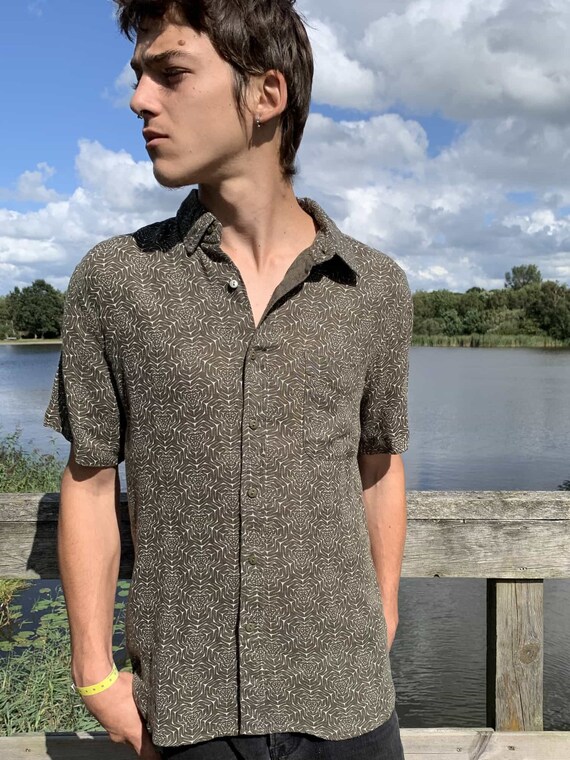 Linen Button Down Shirt for Men 