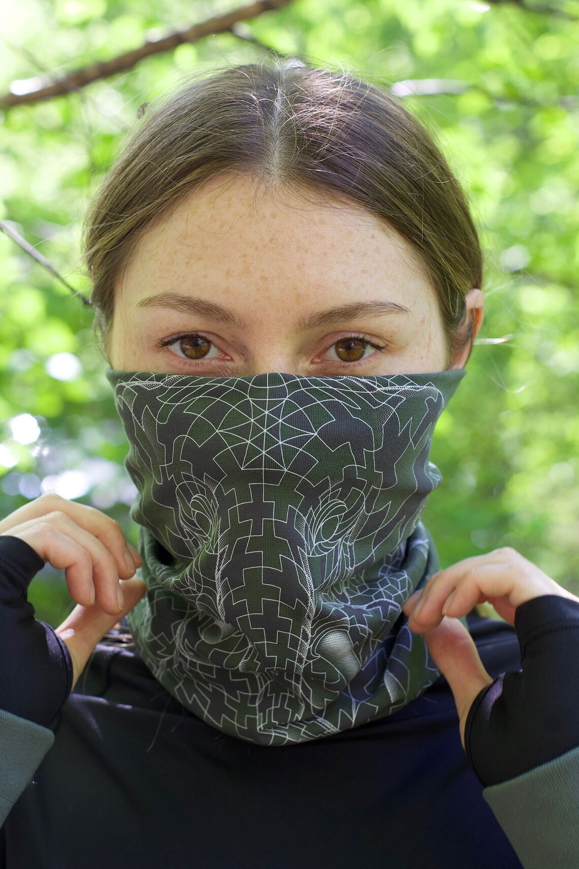 Neck Gaiter Bandana Snood Rave Dust Maskneck Tube Scarf Etsy