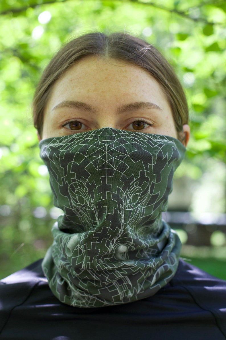 Neck Gaiter Bandana Snood Rave Dust Maskneck Tube Scarf Etsy