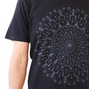 Goa Clothes Magic Mushroom Psy Clothing UV Active T Shirt Glowing Psychedelic Trippy Mandala Shirt Tribal Burning Man Black Cotton Tee